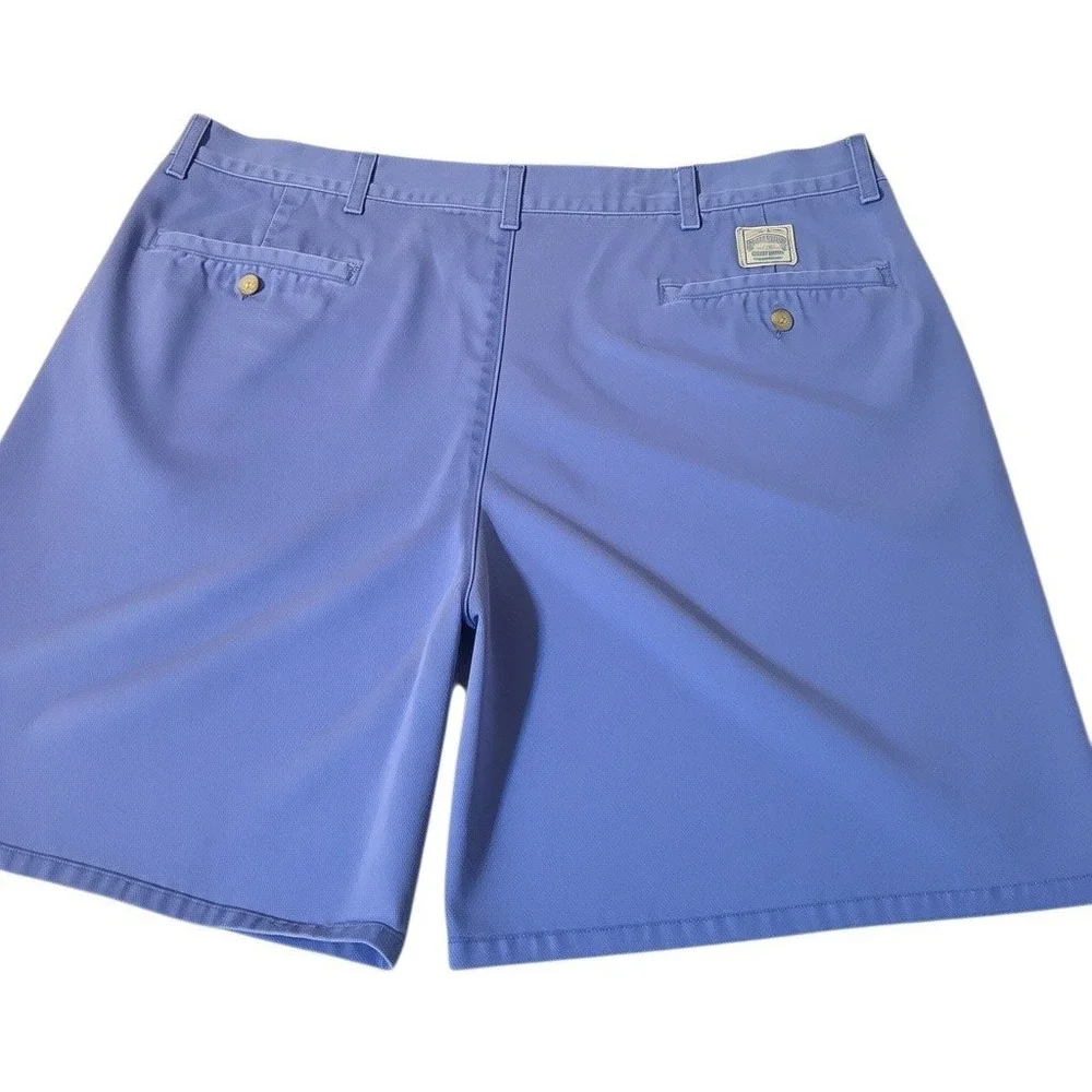 Polo Ralph Lauren Chino Shorts Men 36 Blue Pleated Cotton Twill Made in USA